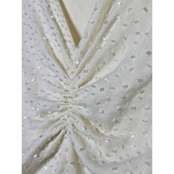 Apt. 9 Womens Beaded V-Neck Quarter Sleeve Sweater Plus Size 1X Stretch Solid - Picture 4 of 10